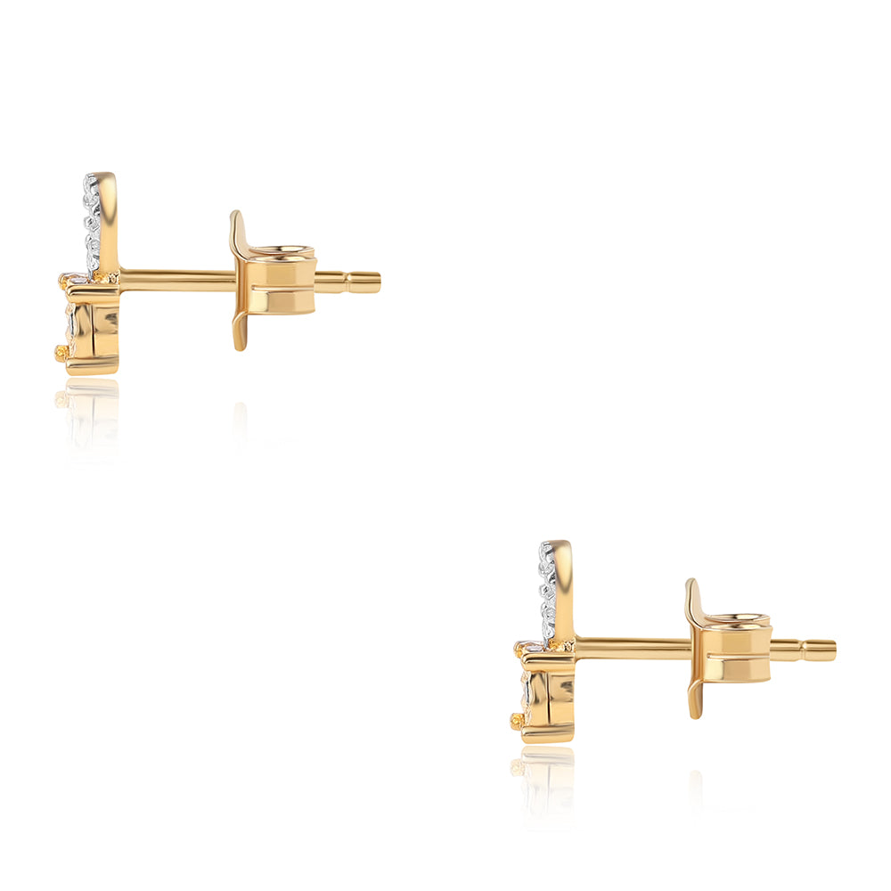 Conjunto de Plata Bañada en Oro con Diamante Azul ( Pendientes +Anillo +Colgante ) 10 