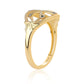 Anillo de Plata Bañada en Oro con Diamante Azul