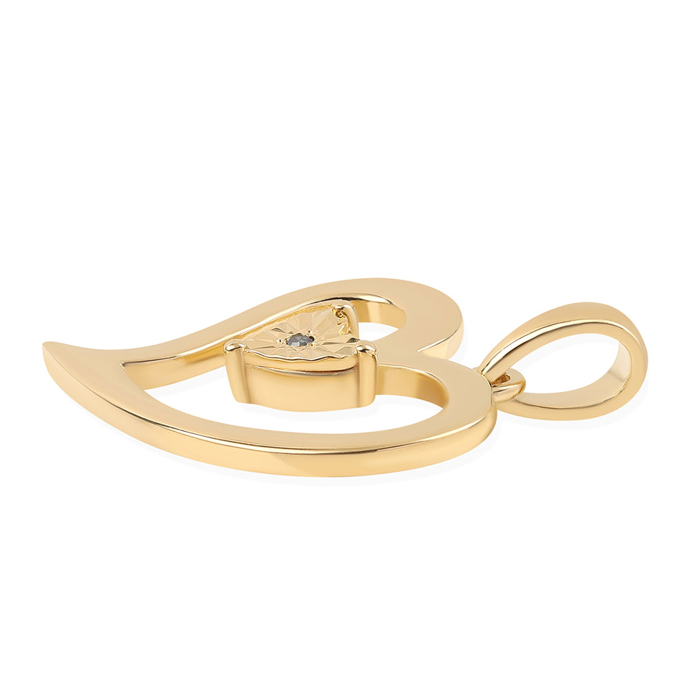 Colgante de Plata Bañada en Oro con Diamante Azul 2 