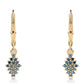 Pendientes de Plata Bañada en Oro con Diamante Azul