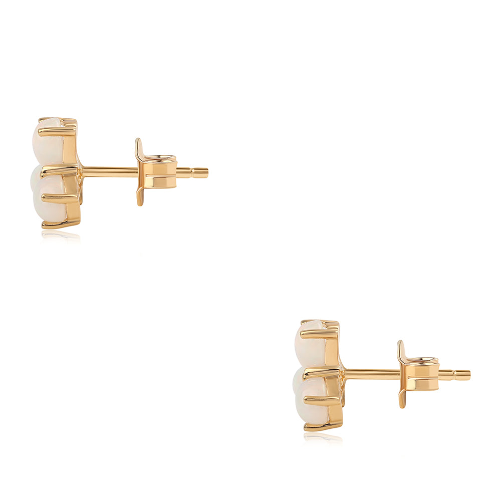 Pendientes de Plata Bañada en Oro con Ópalo Etíope de Lega Dembi