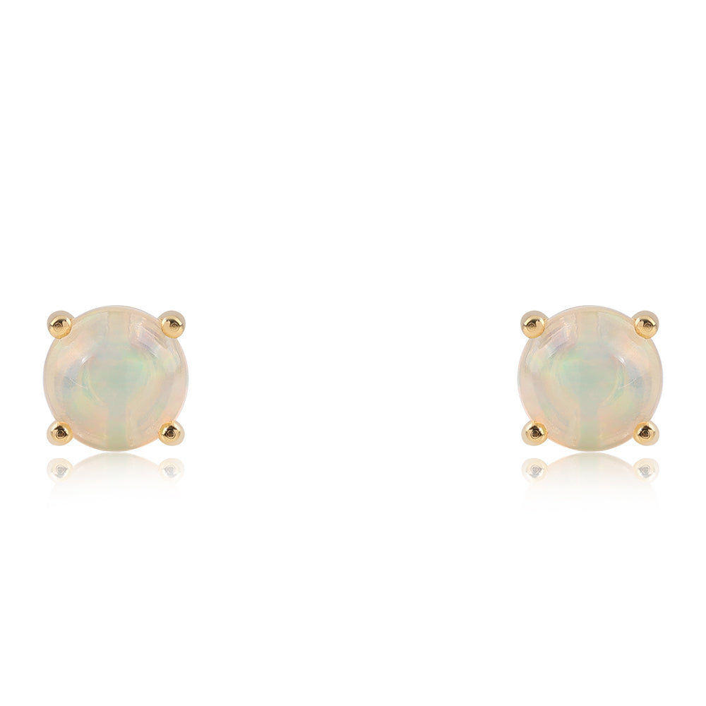 Pendientes de Plata Bañada en Oro con Ópalo Etíope de Lega Dembi 1 