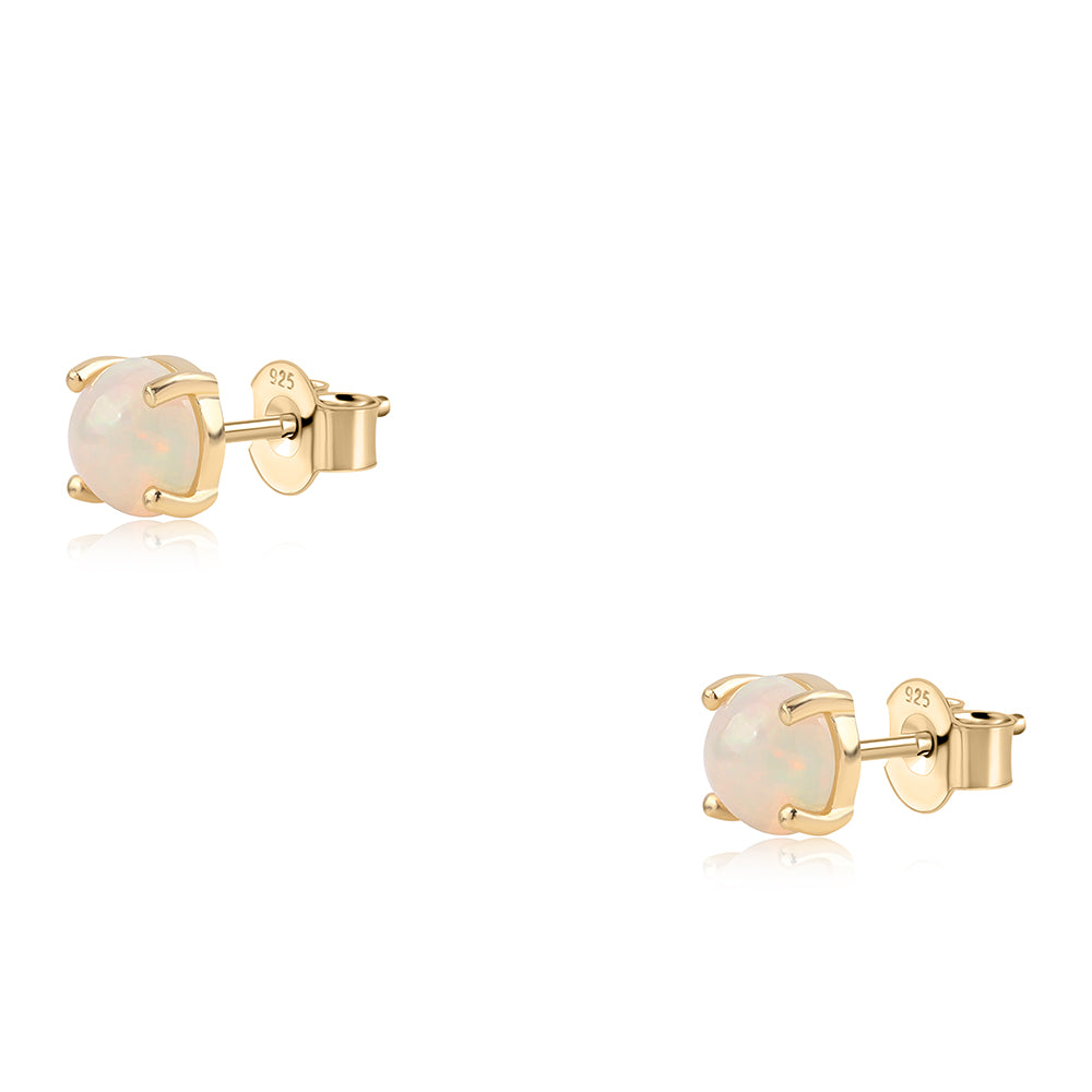 Pendientes de Plata Bañada en Oro con Ópalo Etíope de Lega Dembi 3 