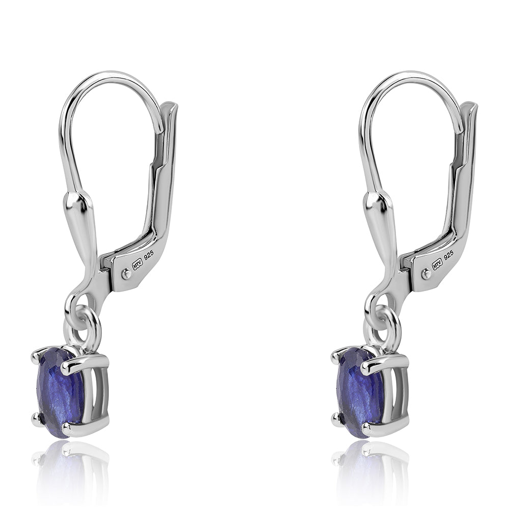 Pendientes de Plata con Zafiro Azul Australiano