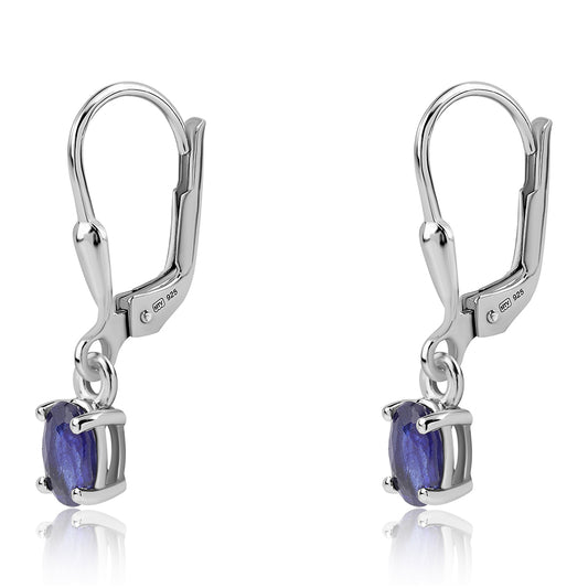 Pendientes de Plata con Zafiro Azul Australiano