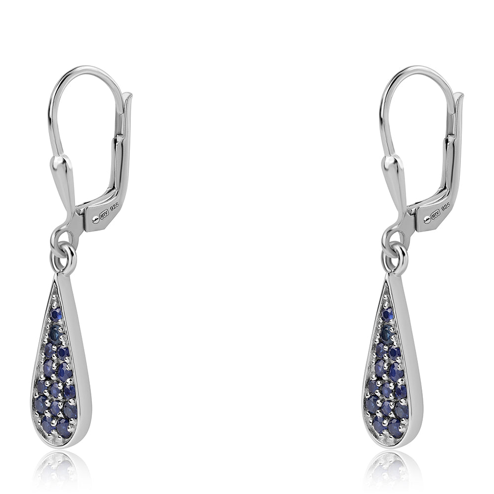 Pendientes de Plata con Zafiro Azul Australiano