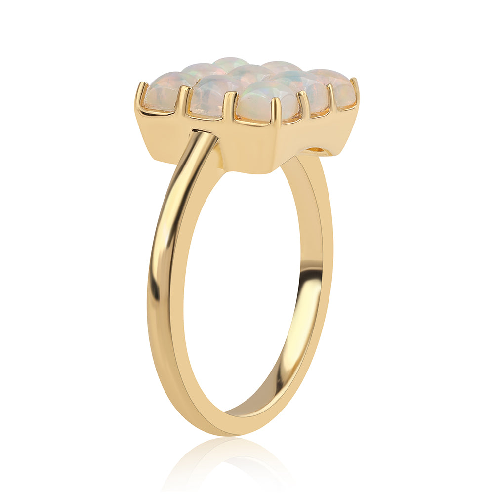 Anillo de Plata Bañada en Oro con Ópalo Etíope de Lega Dembi 2 