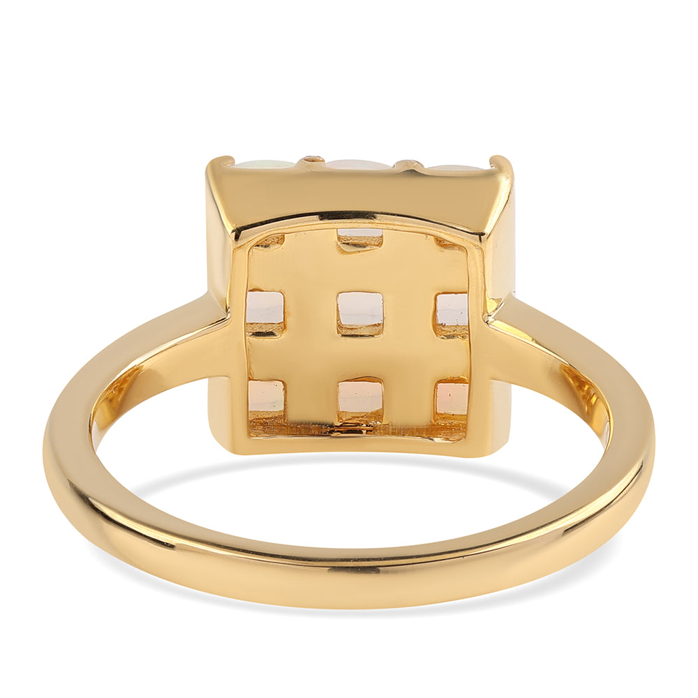 Anillo de Plata Bañada en Oro con Ópalo Etíope de Lega Dembi 3 