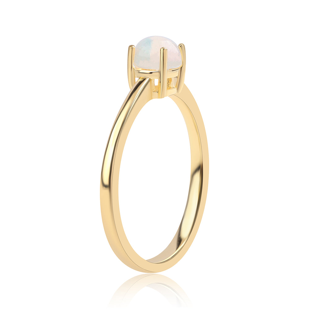 Anillo de Plata Bañada en Oro con Ópalo Etíope de Lega Dembi 2 