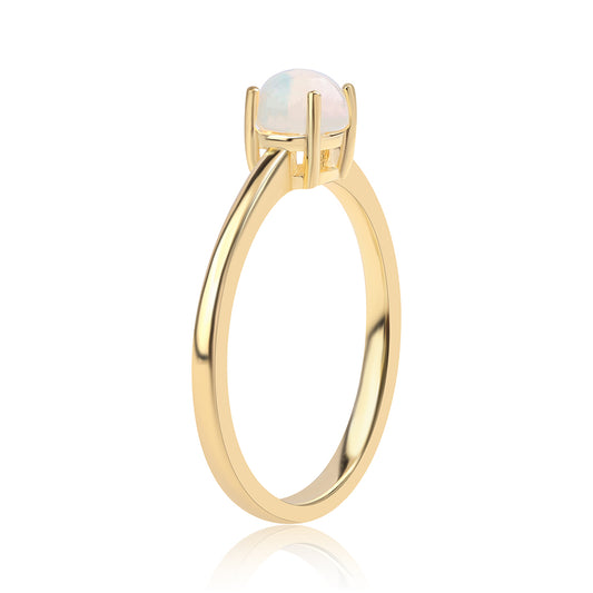 Anillo de Plata Bañada en Oro con Ópalo Etíope de Lega Dembi