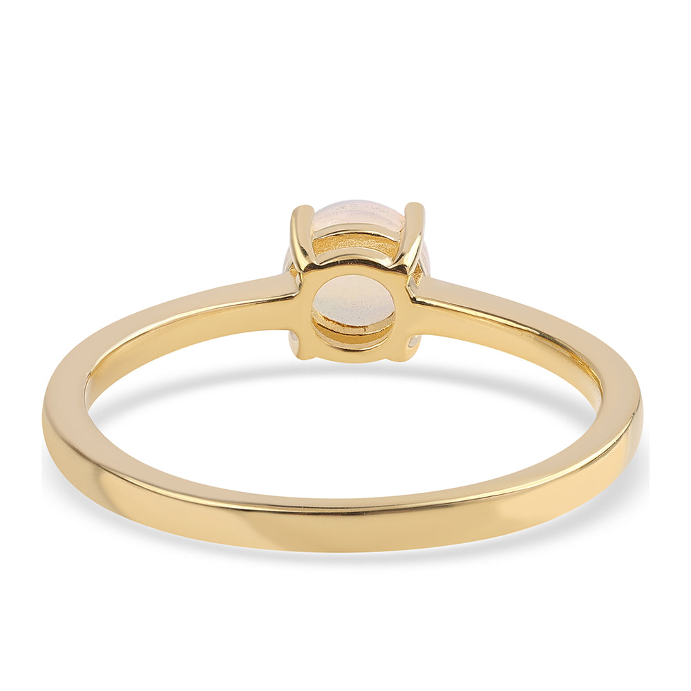 Anillo de Plata Bañada en Oro con Ópalo Etíope de Lega Dembi 3 