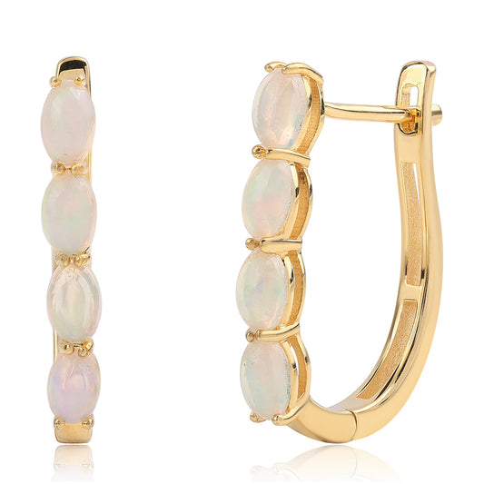 Pendientes de Plata Bañada en Oro con Ópalo Etíope de Lega Dembi