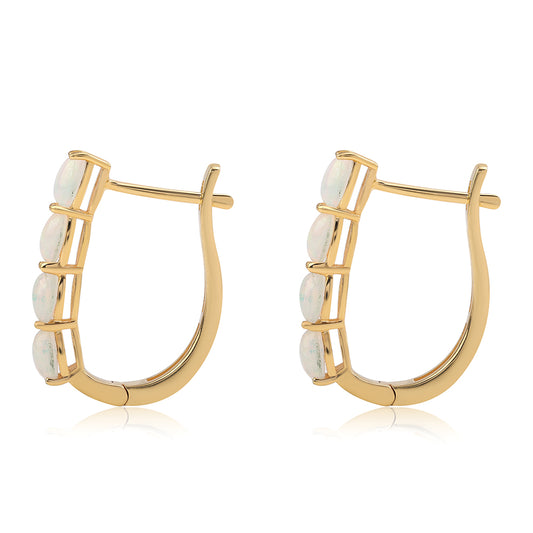 Pendientes de Plata Bañada en Oro con Ópalo Etíope de Lega Dembi