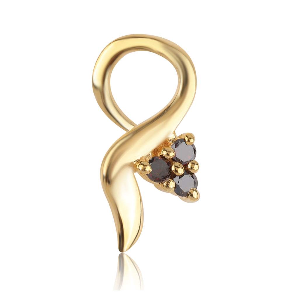 Colgante de Plata Bañada en Oro con Diamante Rojo 1 