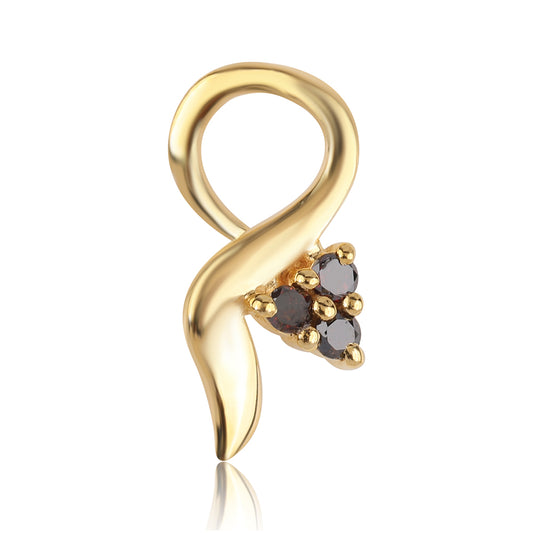 Colgante de Plata Bañada en Oro con Diamante Rojo