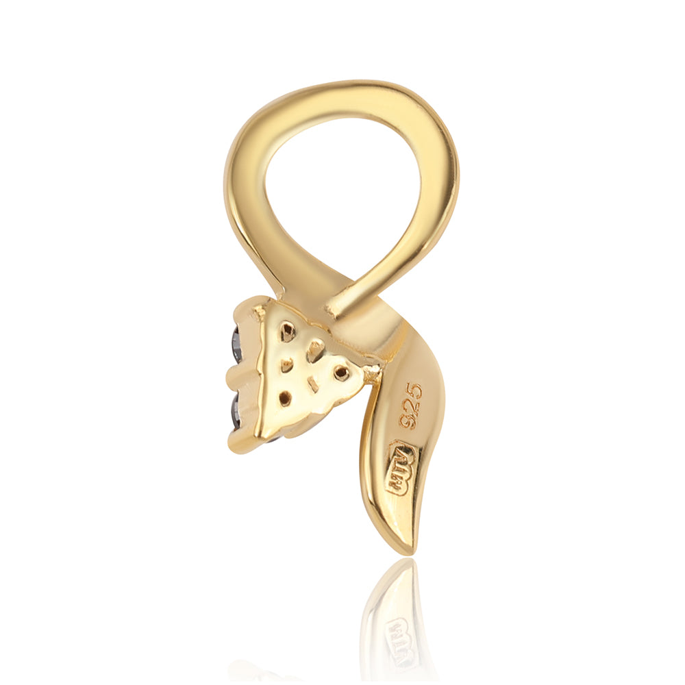 Colgante de Plata Bañada en Oro con Diamante Rojo