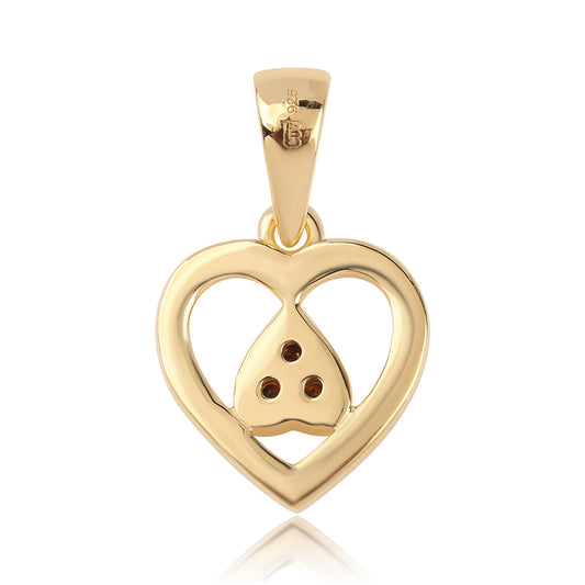 Colgante de Plata Bañada en Oro con Diamante Rojo