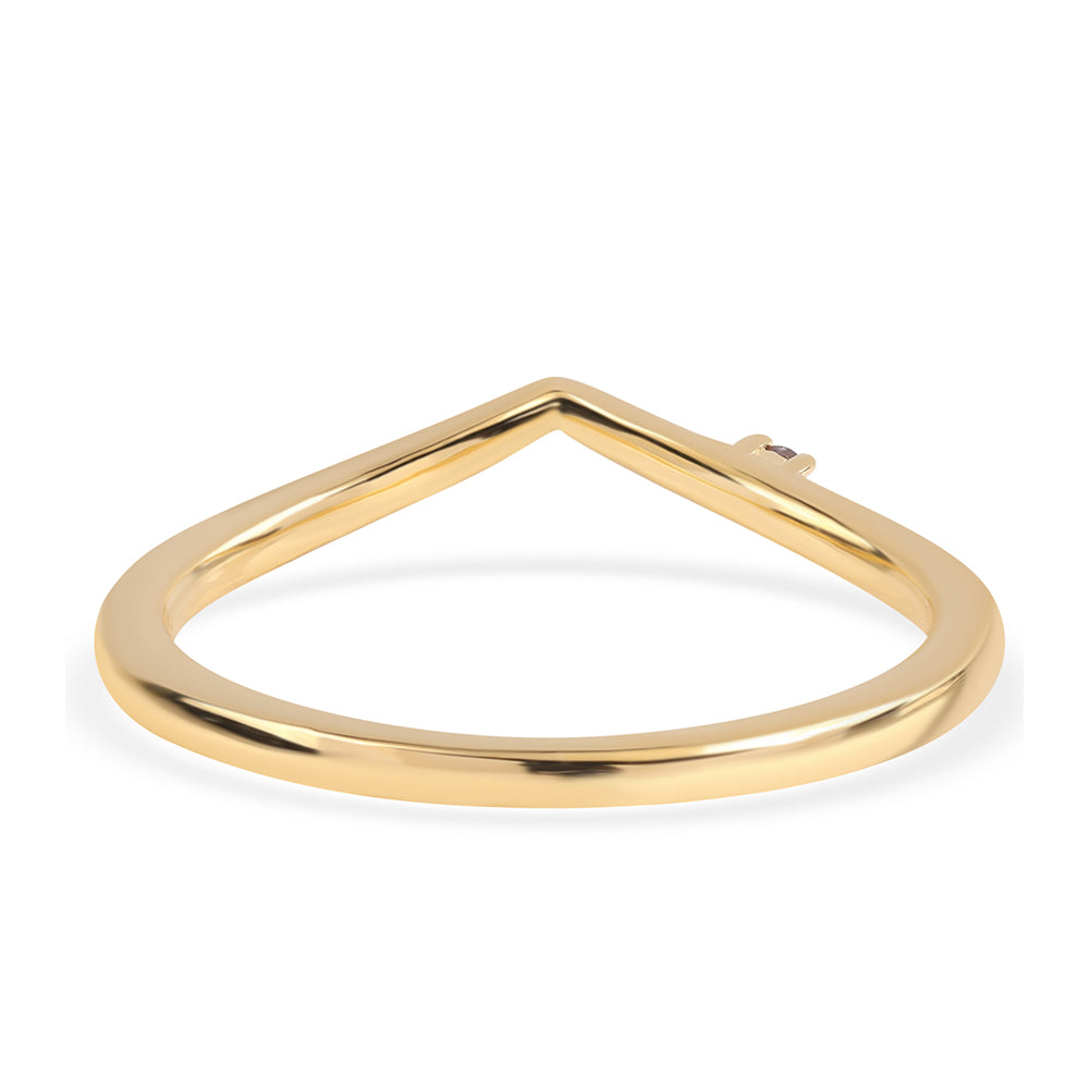 Anillo de Plata Bañada en Oro con Diamante Rojo 2 