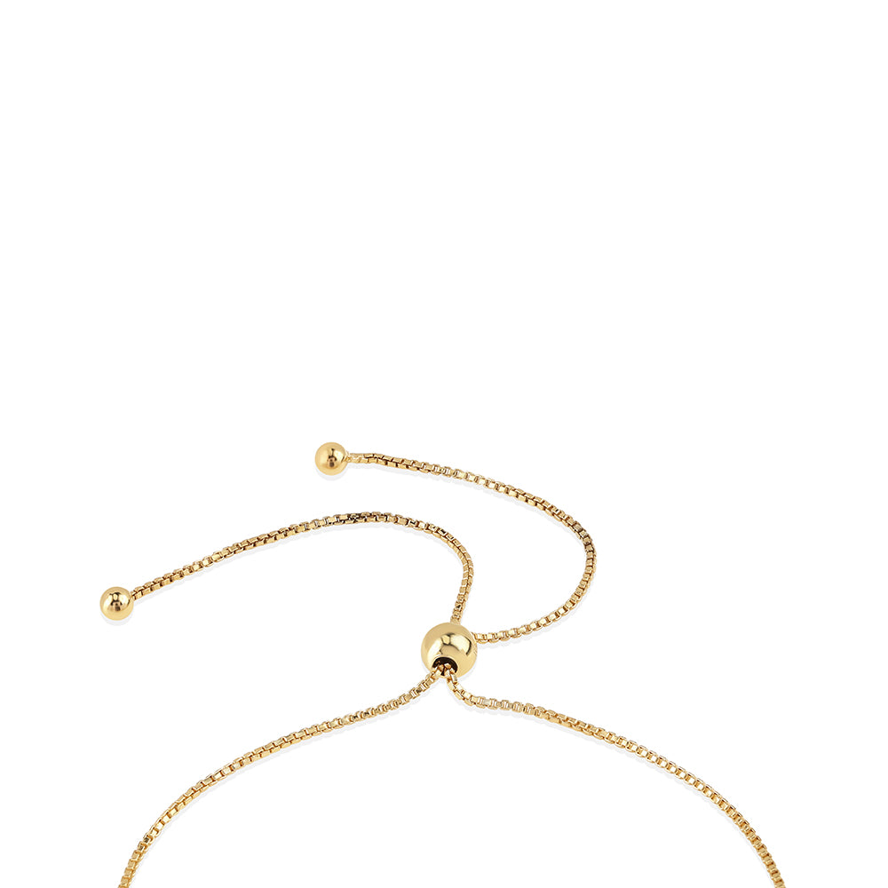 Pulsera de Plata Bañada en Oro con Diamante Rojo 2 