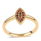 Anillo de Plata Bañada en Oro con Diamante Rojo