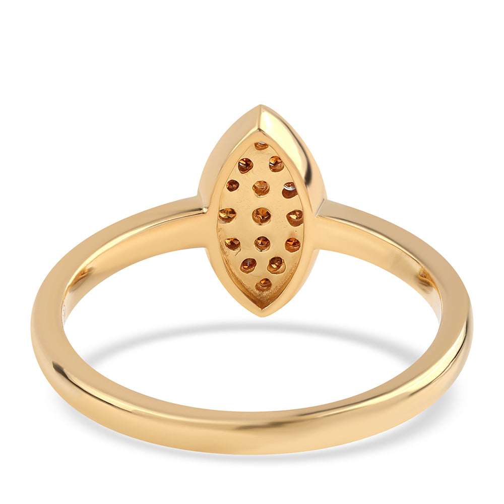 Anillo de Plata Bañada en Oro con Diamante Rojo 2 