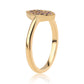 Anillo de Plata Bañada en Oro con Diamante Rojo