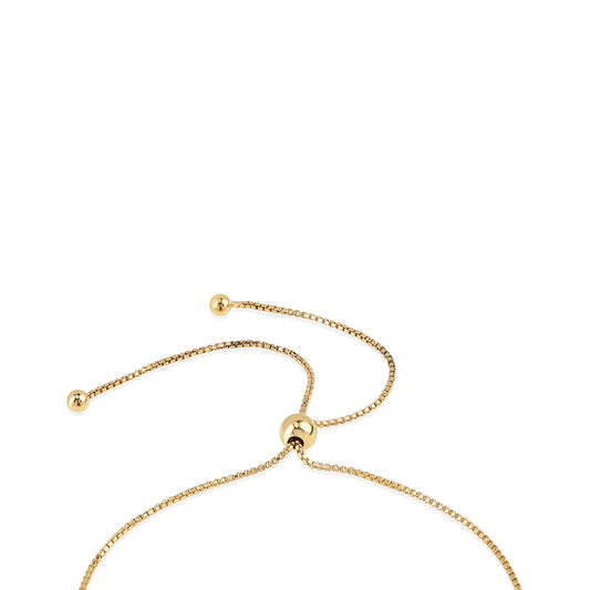 Pulsera de Plata Bañada en Oro con Diamante Rojo y Diamante blanco