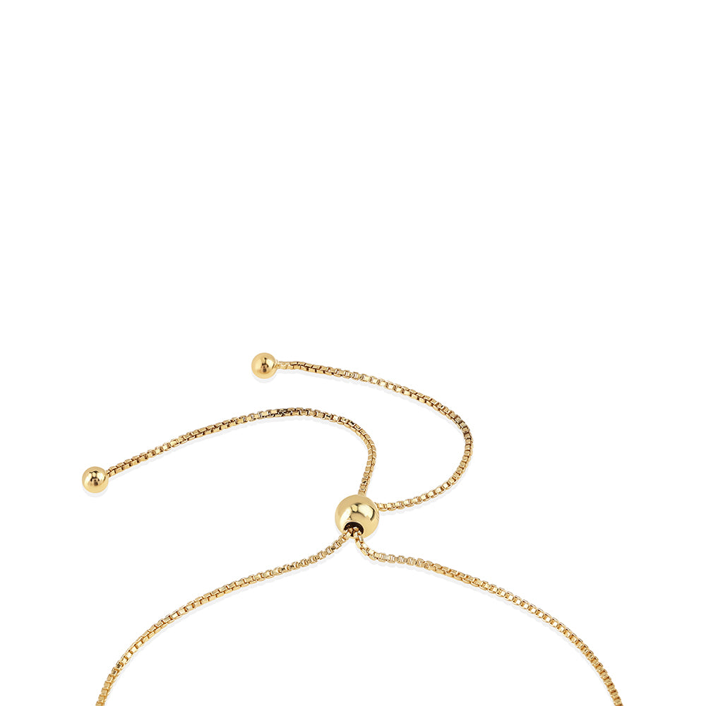 Pulsera de Plata Bañada en Oro con Diamante Rojo