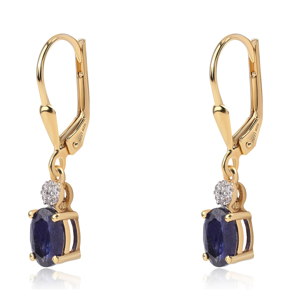 Conjunto de Plata Bañada en Oro con Rubí de Tailandia y Esmeralda de Brasil