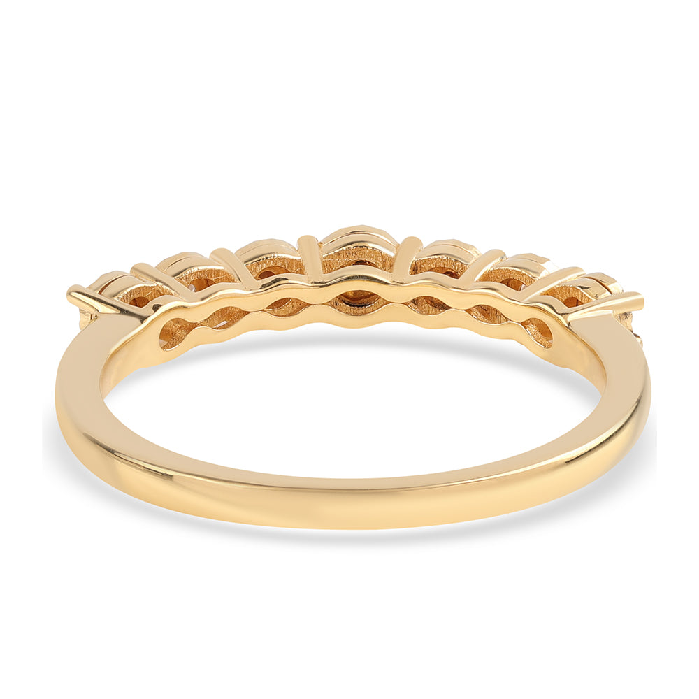 Anillo de Plata Bañada en Oro con Diamante Rojo y Diamante blanco 2 