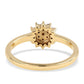 Anillo de Plata Bañada en Oro con Diamante Rojo