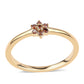 Anillo de Plata Bañada en Oro con Diamante Rojo