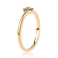 Anillo de Plata Bañada en Oro con Diamante Rojo