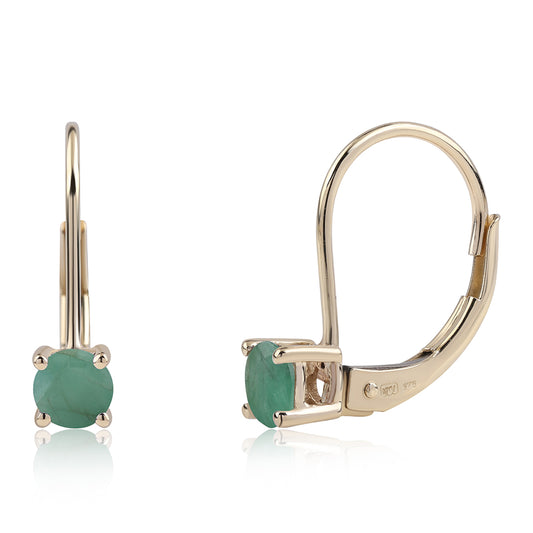 Pendientes de Oro 9K con Esmeralda de Brasil