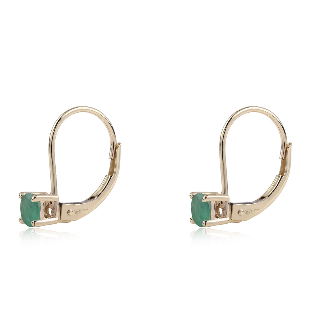 Pendientes de Oro 9K con Esmeralda de Brasil