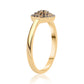 Anillo de Plata Bañada en Oro con Diamante Negro