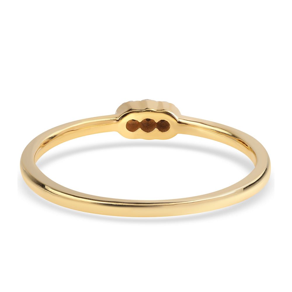 Anillo de Plata Bañada en Oro con Diamante Negro y Diamante blanco 3 