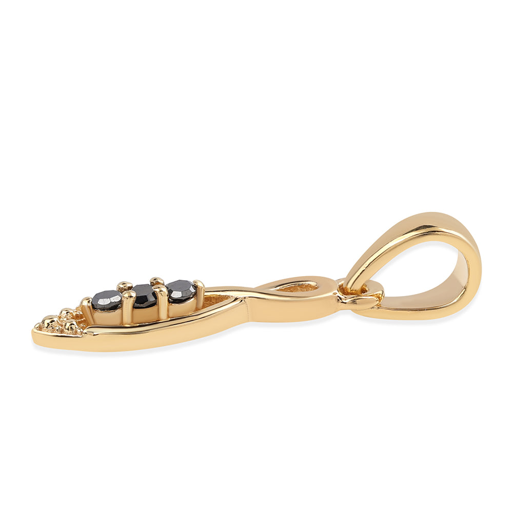 Colgante de Plata Bañada en Oro con Diamante Negro 2 