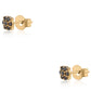Pendientes de Plata Bañada en Oro con Diamante Negro