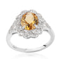 Anillo de Plata con AA Citrino de Brasil y Topacio Blanco