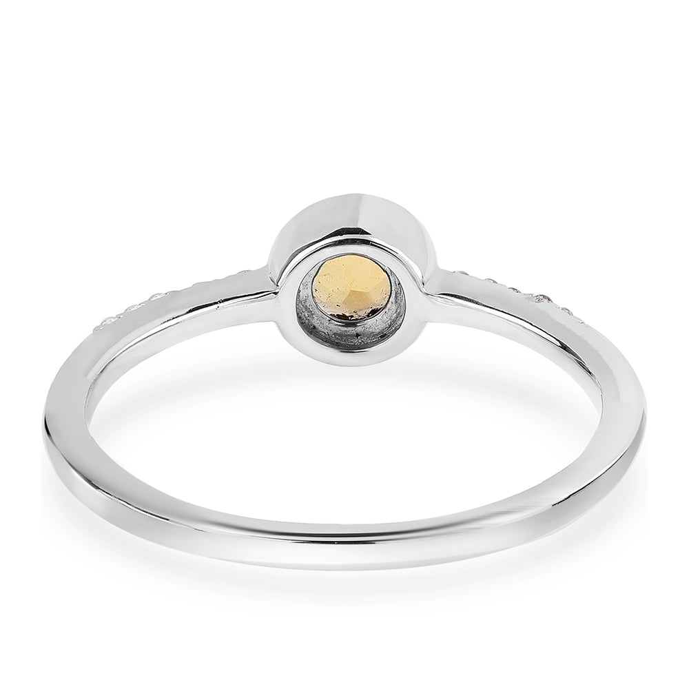 Anillo de Plata con AA Citrino de Brasil y Topacio Blanco 3 