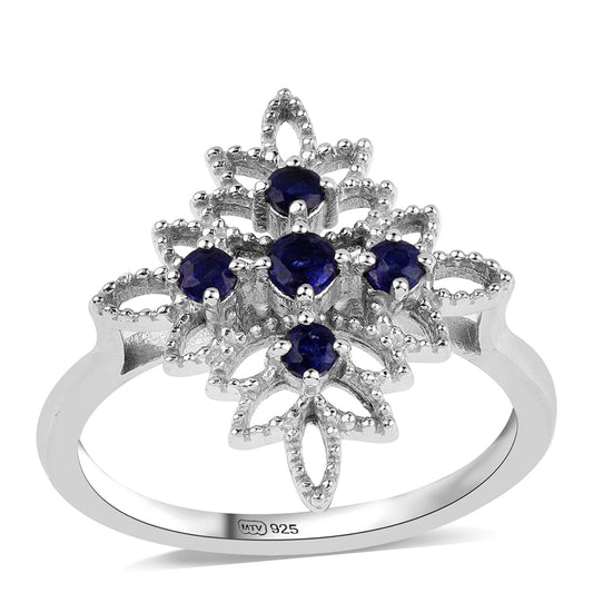 Anillo de Plata con Zafiro Azul Australiano