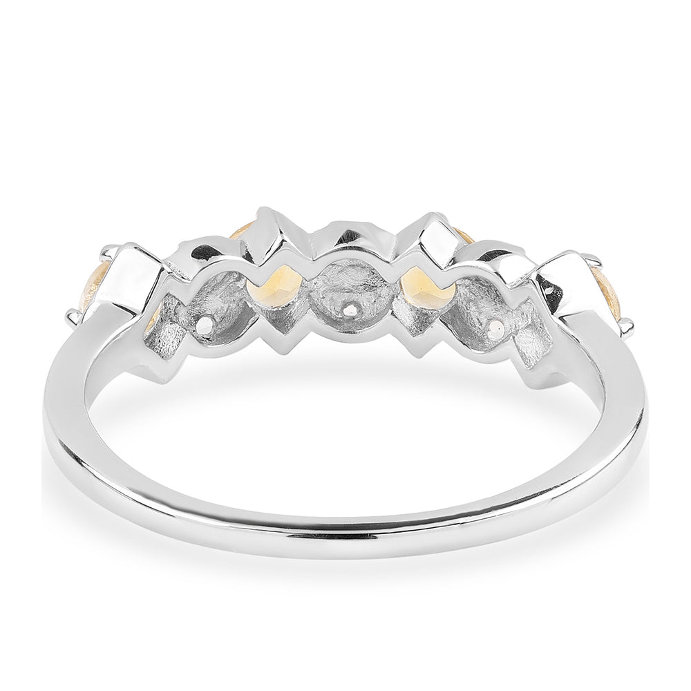 Anillo de Plata con AA Citrino de Brasil y Topacio Blanco 3 