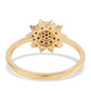 Anillo de Plata Bañada en Oro con Diamante Negro y Topacio Blanco