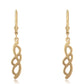Pendientes de Plata Bañada en Oro con Diamante Negro y Diamante blanco