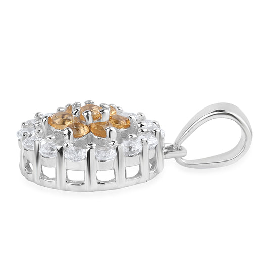 Colgante de Plata con AA Citrino de Brasil y Topacio Blanco