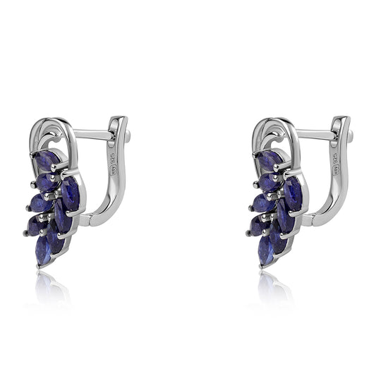 Pendientes de Plata con Zafiro Azul Australiano