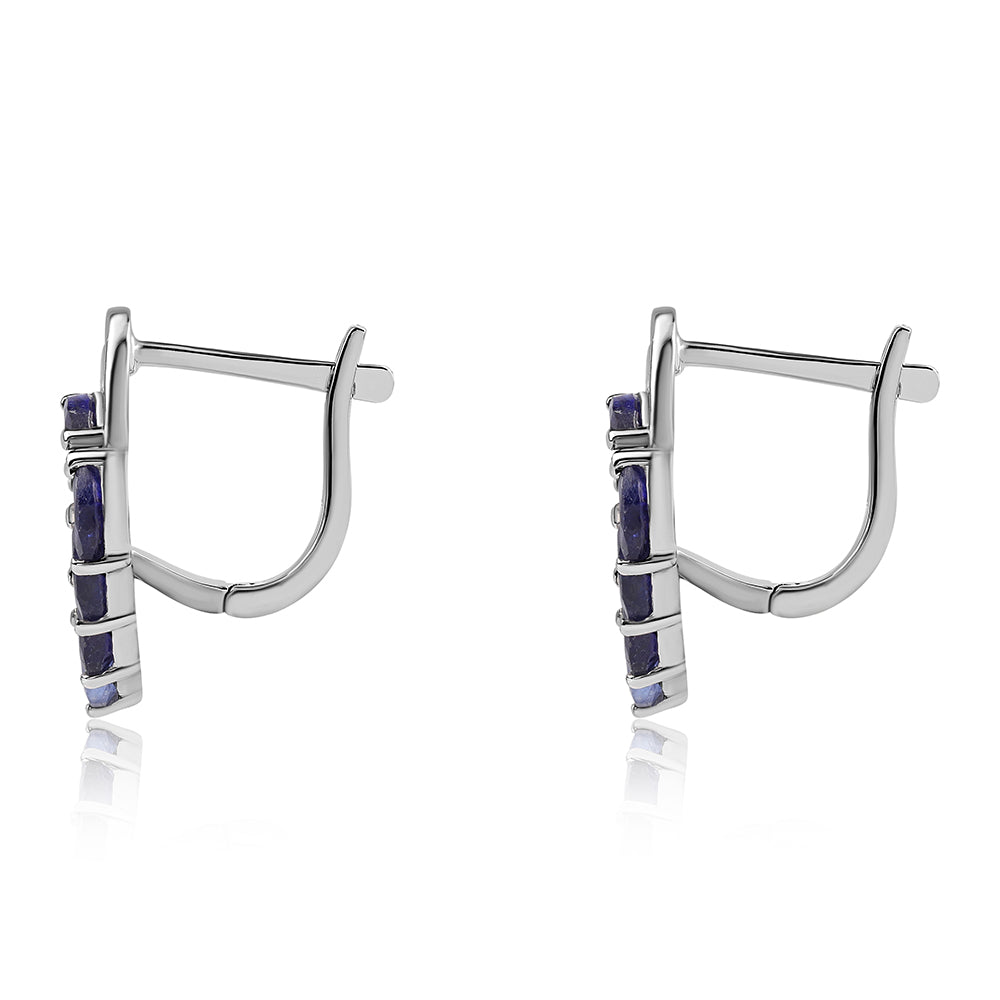 Pendientes de Plata con Zafiro Azul Australiano 3 