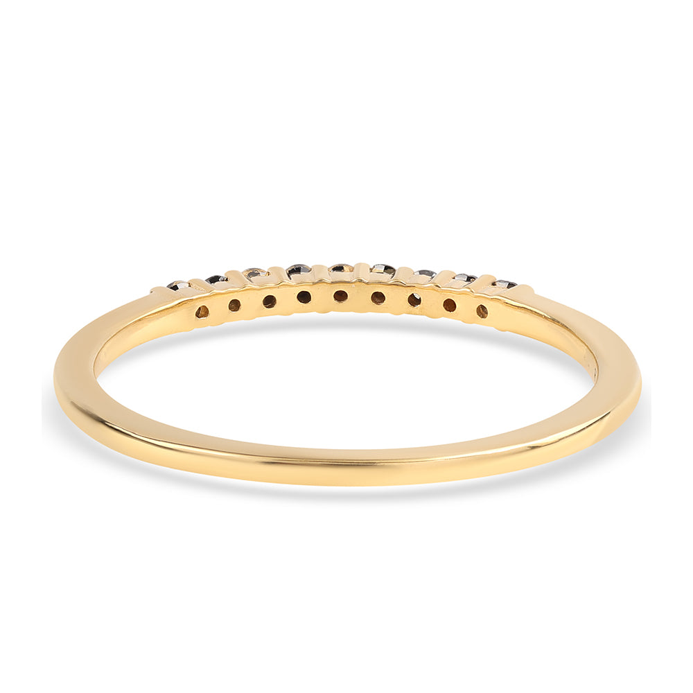 Anillo de Plata Bañada en Oro con Diamante Negro 2 