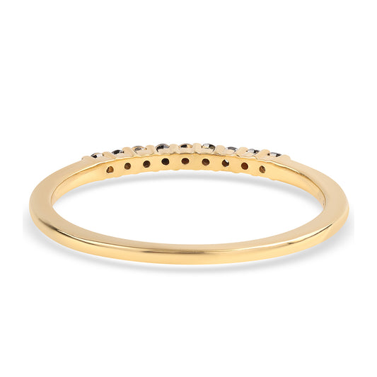 Anillo de Plata Bañada en Oro con Diamante Negro